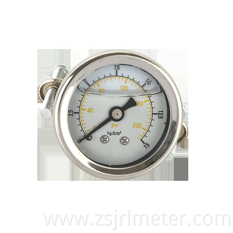 Hot selling good quality liquid filled pressure gauge, glycerin /silicon filled stainless steel manometer